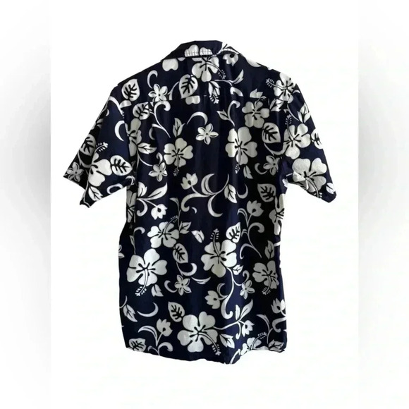 RJC Hawaiian Shirt Medium Blue White Floral - Picture 2 of 9